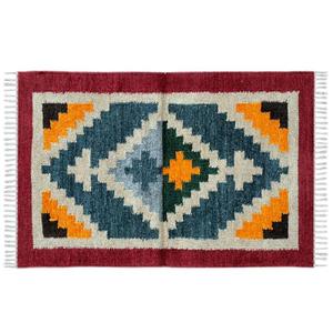 Polyvalent 2x3 Pieds Coton Dhurrie Tapis Ensemble Moderne Réversible Résistant Aux Taches pour Usage Commercial - Product Image 2