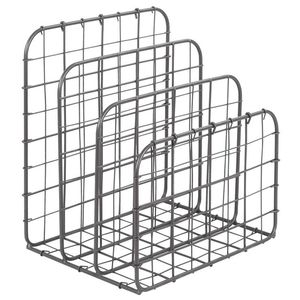 4 Section Metal Magazine <b>File</b> Rack Organizer Entryway Mail Office Bathroom Home Use-Multifunction Design - Product Image 2