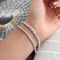 OEM ODM 925 pulsera de plata esterlina rodio plateado joyería 4mm Cubic Zirconia CZ tenis pulsera mujer joyería de plata
