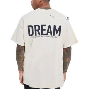 Camisetas de Gran Tamaño para Hombre, 100% Algodón Peinado, 220 g/m², con Logotipo Personalizado, Venta al Por Mayor, Peso Pesado, Suministro de Fábrica - Product Image 2