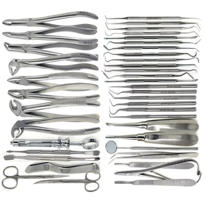 Kit d'instruments chirurgicaux dentaires en acier inoxydable, pinces orthodontiques manuelles, coupe-fil, ciseaux, argent, classe I, poignée moletée, CE - Product Image 1