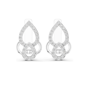 Boucles d'oreilles en diamants créés en laboratoire HPHT, coupe excellente, diamants ronds brillants, clarté VVS VS, couleur D E F, certifiées. - Product Image 1