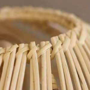 Maceta y soporte de ratán natural/bambú/jacinto de agua/algas marinas para decoración interior, estilo rústico artesanal moderno. - Product Image 1