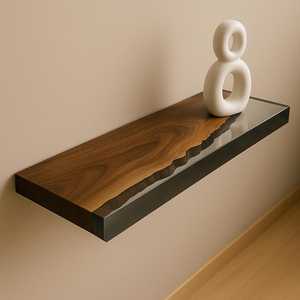 Walnut Epoxy Wood Resin Console Floor Mount Handmade Modern Entryway Hallway Furniture Home Accent TIMELESS <b>CRAFT</b> - Product Image 1