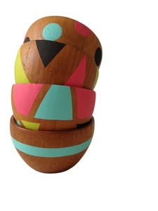 ชามผสมแป้งไม้งานหัตถกรรมอเนกประสงค์สำหรับผลไม้หรือสลัดชามบ้านไร่แบบวินเทจคุณภาพสูงทำด้วยมือ - Product Image 3