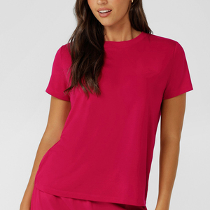 Camiseta con cuello redondo y estampado para mujer, camiseta informal de manga corta a la moda, camiseta ligera para uso diario de verano - Product Image 6