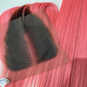 Prix usine 100% brut vierge vietnamien trame humaine dentelle perruque os droit couleur rose clair Super Double dessiné Extensions de cheveux - Product Image 6