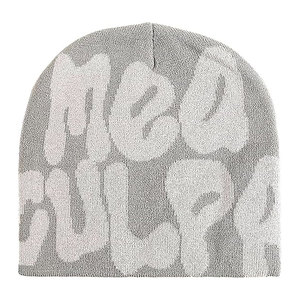 Bonnet pour femme avec motif Culpa, bonnets graphiques, bonnet d'hiver en tricot, bonnet doux, chaud et extensible, style streetwear esthétique - Product Image 1