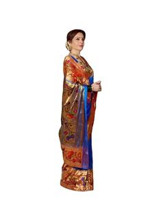 Saris de trabajo de hilo de bordado de alta calidad de estilo Banarasi inspirados en Nita Ambani para ceremonia de boda y ropa de fiesta al por mayor - Product Image 1