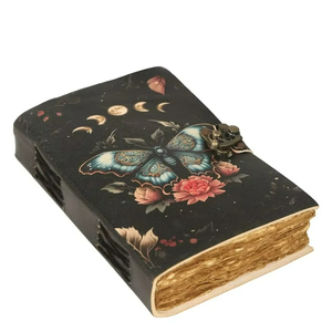 Butterfly Printed <b>Blank</b> Spell Book of Shadows Luna Moth Journal Witchcraft Supplies Moth Decor Leather <b>Notebook</b> - Product Image 1