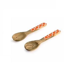 Utensilios de cocina de madera de mango hechos a mano con mango de esmalte, juego de cucharas de madera para ensalada, herramientas de cocina seguras para alimentos - Product Image 4