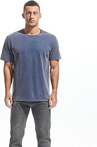 T-shirt décontracté pour homme, col épais, 100% coton, surdimensionné, lourd, respirant - Product Image 3