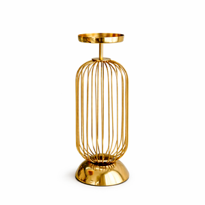 Support de bougie décoratif et porte-bougie chauffe-plat en fer plaqué or, fait main, étanche et écologique, pour la décoration de Noël à la maison - Product Image 1