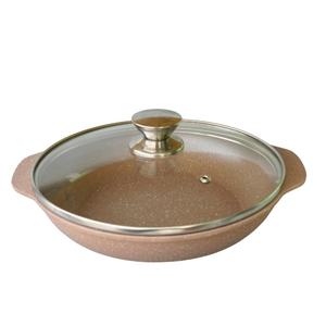 Casseroles en alliage d'aluminium moulé sous pression 20-28 cm Revêtement antiadhésif en céramique Couvercle en verre Design luxueux Durable Compatible avec tous les types de cuisinières - Product Image 2