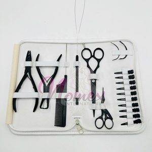 Kit de Herramientas Profesional para Extensiones de Cabello de Color Personalizado, Alicates Negros Mate de Acero Inoxidable de Grado Quirúrgico, Marca Privada, Uso Comercial - Product Image 2