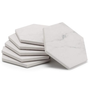 Decorative Marble Coasters Set for Tea Coffee Cups Stylish <b>Table</b> <b>Protection</b> - Product Image 2