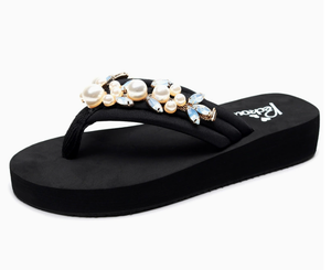Infradito Antiscivolo da Spiaggia <span class=keywords><strong>con</strong></span> Tacco Alto, <span class=keywords><strong>Ciabatte</strong></span> <span class=keywords><strong>con</strong></span> Strass Scintillanti e Catena di Diamanti - Product Image 5