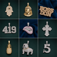 Colgante de Acero Inoxidable Plateado con Diseño de Dibujos Animados Número 42, Microincrustaciones de Moissanita, Certificado IGI, Amuleto Hiphop, Moda Masculina