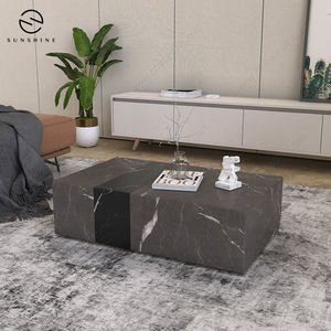 Modern Marble Coffee <b>Table</b> Minimalist Design Living Room Furniture Decorative <b>Stone</b> <b>Top</b> Rectangular Shape - Product Image 2