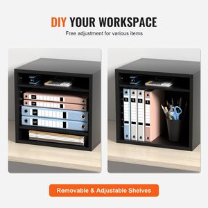 Organizzatore per Documenti in Legno 13.9x12x13 Pollici con 5 Scomparti Regolabili, Classificatore per Ufficio - Product Image 5