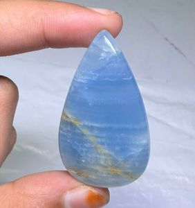 Cabujón de Calcita Azul Natural con Bandas, Gema Suelta al por Mayor, Calcita Azul Natural Hecha a Mano, Gema Suelta - Product Image 1