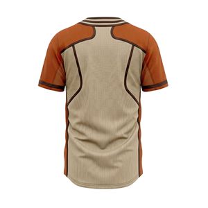 Maillot de baseball raglan orange à séchage rapide, manches contrastées, en coton respirant, haute performance, chemise entièrement boutonnée, vêtement de sport - Product Image 2