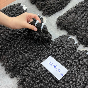 Small Curl Pixie Curly Machine Weft Raw Vietnamese Human Hair Bundles Natural Black Full Ends Hair Raw Curl Bundles <b>Cheap</b> Price - Product Image 5