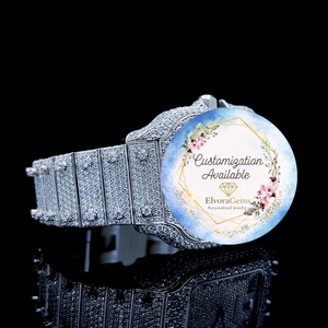 Reloj Inteligente Redondo de Acero Inoxidable con Gemas, Personalización Disponible, Joyería de Moda para Mujer - Product Image 1