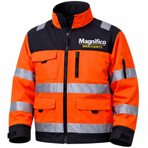 Veste de sécurité pour homme, réfléchissante, haute visibilité, à capuche, veste bomber haute visibilité avec poches et fermeture éclair, imperméable - Product Image 1