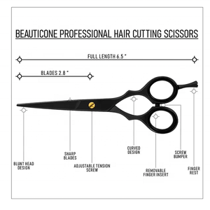 Ciseaux de barbier professionnels Tegra de haute qualité, manches en caoutchouc, 28 dents, pour droitiers, pour la coupe et le coiffage des cheveux, en acier inoxydable - Product Image 4