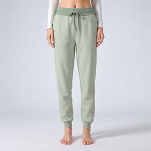 Pantalon de jogging pour femme en molleton bouclette à jambe large, faible MOQ, vente en gros, production de marque pour collections de boutiques américaines - Product Image 6