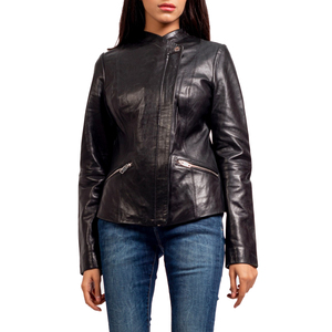 Nueva Chaqueta de Cuero para Mujer, Estilo Casual, Color Sólido, Hecha a Medida, de Alta Calidad, Chaquetas de Cuero Genuino para Mujer - Product Image 5