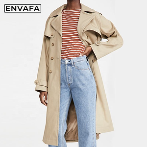 Manteau Trench Femme Double Boutonnage Kaki Coupe-Vent Chaud avec Longue Ceinture pour Automne et Printemps – Vente en Gros Mode - Product Image 3