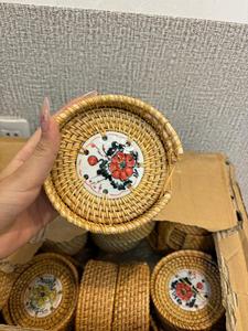 Sets de table tissés bohèmes |   Ensemble de 6 tapis en rotin naturel pour la décoration de la table de cuisine - Product Image 6