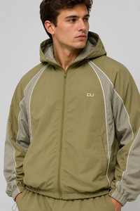 Contrast Panel Unisex Windbreaker <b>Tracksuit</b> Waterproof Custom Logo Print Color Block <b>Retro</b> Nylon Sportswear Wholesale Supplier - Product Image 2