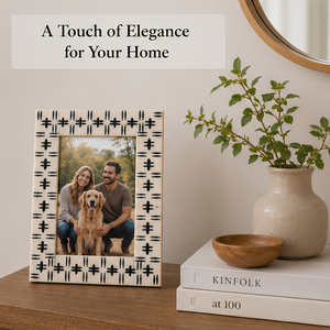 Decorative Wooden Photo <b>Frame</b> Geometric Pattern Family <b>Picture</b> <b>Frame</b> Elegant Tabletop <b>Frame</b> for Home office Living Room Decor - Product Image 2