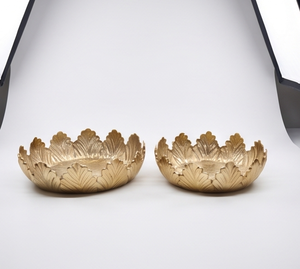 Plateau de service en métal massif avec bordure dorée, finition texturée, pour cuisine et table à manger, article en stock - Product Image 2