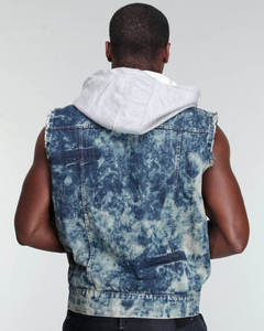 Chaqueta de Mezclilla OEM 2026 para Hombre, Ropa Barata de Moda en Línea, Chaleco de Mezclilla con Capucha, Sudadera con Capucha de Mezclilla - Product Image 2