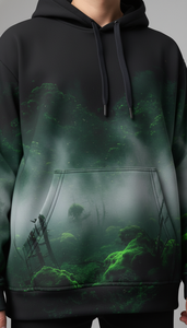 เสื้อฮู้ดดี้ทรงหลวมแบบโอเวอร์ไซส์สำหรับทุกเพศ พร้อมลายพิมพ์แบบซับลิเมชั่นทั่วตัว เหมาะสำหรับแฟชั่นลำลองแนวสตรีท - Product Image 6