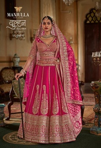 Rivaayat House Presents Plus Size Princess Casual Ball Gown Floor-Length 100% Silk Bridesmaid <b>Lehenga</b> Choli - Product Image 3