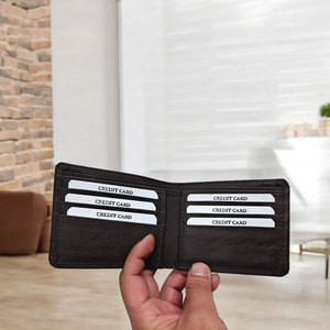 Portefeuille en cuir de vachette fait main sur mesure pour homme, portefeuille fin à double pli en cuir à poils, cuir véritable naturel - Product Image 4