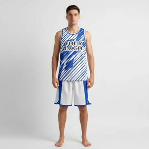 Tenue de basketball personnalisée, maillot de basketball respirant et réversible, ensemble uniforme de basketball 100% polyester - Product Image 1