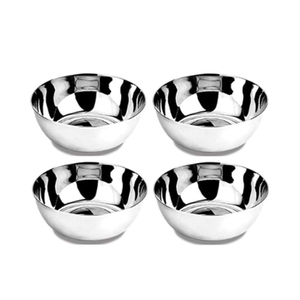 Bol à salade moderne en acier inoxydable, design minimaliste poli, passe au lave-vaisselle, bol de service alimentaire, vaisselle de table pour la maison - Product Image 3