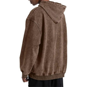 Sudadera con Capucha Extra Grande, Color Sólido, con Bolsillo, Forro Polar, Algodón, Informal, para Otoño, Manga Larga, Tejida, para Hombre - Product Image 2