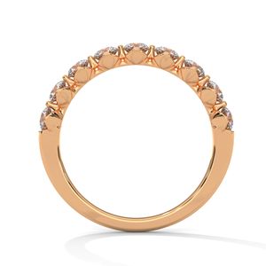 Elegante Anillo de Eternidad con Diamantes Creados en Laboratorio con Corte Esmeralda en Oro Rosa para Aniversario Nupcial y Uso Diario - Product Image 3
