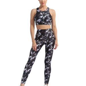 Ensemble de sport pour femme de qualité supérieure, design personnalisé, 2023, haut de sport sans manches à col en U, pantalon taille haute - Product Image 2