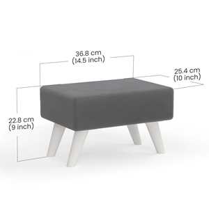 Pouf rectangulaire multifonction en bois d'ingénierie Midase, tabouret/mobilier d'appoint, repose-pieds avec assise en mousse gonflée - Product Image 6