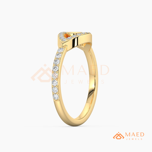 Bague de fiançailles élégante en or avec halo pour femme, idéale pour le quotidien et les mariages - Product Image 5