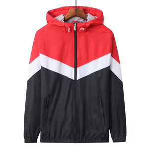 Custom High Quality Autumn Windbreaker Jaket Hooded Patchwork Outdoor Windproof Sports Running <b>Mens</b> <b>Jackets</b> - Product Image 4