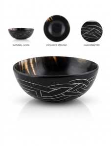 Handmade Polished Round Natural Horn Bowl Solid Pattern Modern Eco-Friendly Durable <b>Decorative</b> <b>Plate</b> Dishes <b>Plates</b> for Party - Product Image 1